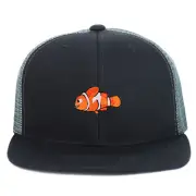 Youth Kid's Clown Fish Patch Structured Flat Bill Snapback Trucker Cap -FREESHIP
