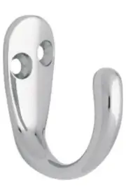 (2-Pack) Single Prong Robe Hook Polished Chrome