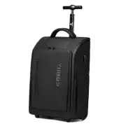 Rolling Backpack, Waterproof Backpack with Wheels for Business Commuter, Black