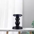 Black Simple Retro Iron Candlestick Pillar Candle Holder for Aromatherapy S