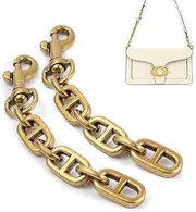[DuBom] 2 Pcs Women Purse Strap Extender for Coach Tabby Swinger Shoulder Strap Extender Bag Short Chain (2 Pack Antique Gold)