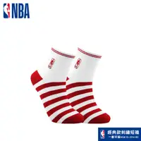 在飛比找蝦皮商城優惠-NBA襪子 平版襪 短襪 條紋基本刺繡短襪(白/紅) NBA