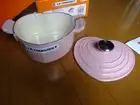 Le Creuset Cocotte Damour Sugar Pink heart shaped Pot old style handle 1.9L