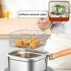 Small Deep Fryer Pot Frying Pan with Basket Portable