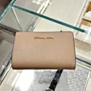 Michael Kors Jet Set Travel Medium Leather Bifold Zip Coin Wallet in Dusk