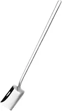 Spade Spoon 304 Stainless Steel Long Handle Coffee Stirring Spoon Mesh Red Dessert Watermelon Spoon(A)