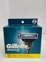 Gillette Mach 3 Razor Blade refills 12 Cartridges