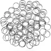 [HAIKING] Key Rings, 100 Pcs Metal Silver Keyring Split Ring for Car Keys, Home Keys, DIY Craft Making (2 Sizes)