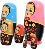Abaodam 1 Set Wooden Matryoshka Nesting Dolls for Engaging Birthday Present Unique Home Decor Skill Development Collectible Decorative Appeal