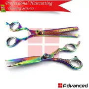 Professional Barber Stylist Hair Cutting Multi Color Scissor Thinning Shears Set