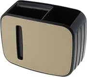 X AUTOHAUX Car Trash Can Durable Front Seat Back Row Faux Leather Trash Bin Beige 1 Set