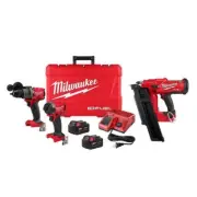 Milwaukee Hammer Drill + Impact Driver Kit + Framing Nailer 18V Li-Ion Cordless