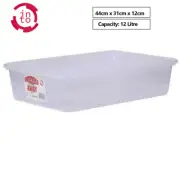 12 x 12L Clear Plastic Storage Box Underbed Container Organizer Kitchen Wardrobe