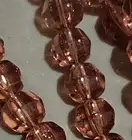 Glass Beads Round Light Brown (Pinkish) Faceted beads 6mm Approx 60x