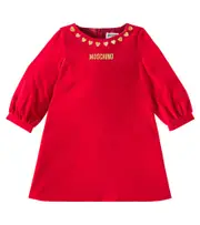 [Moschino Kids] Moschino Kids Logo printed cotton dress Y 12 red