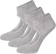 [HIIALIUR] 3 Pairs Women Yoga Socks Anti Slip Silicone Gym Pilates Ballet Socks Fitness Sport Sweating Socks