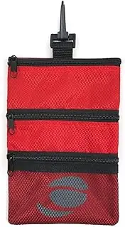 Orlimar Detachable Golf Accessory Pouch, 3 Zippered Pockets for Valuables and Golf Accessories, Clips to Your Golf Bag for Extra Storage and Easy Access.