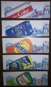 (5) "VINTAGE" SODA VENDING MACHINE 12oz "CAN" Vend Labels (Flavor Strip)