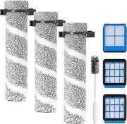 6 Pack Roller Brush Vacuum Filters Replacement Kit Compatible with Bissell 3930F CrossWave OmniForce Edge Cordless Multi-Surface Hard Floor Wet Dry Vacuum,3 Brush Roll,3 HEPA Filter