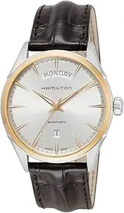 [Hamilton] Jazzmaster Day Date Auto Watch, Stainless Steel, Sapphire Crystal, Automatic Winding, Water Resistant to 5 ATM, 41.5 MM Swiss Watch, Men's