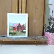 Original Watercolor Painting "Solitude" House Portrait 5x6 by Jake J