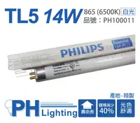 在飛比找PChome24h購物優惠-(40入)PHILIPS飛利浦 TL5 14W 865 白光