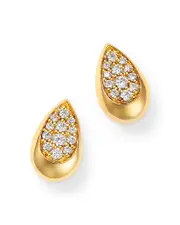 Bloomingdale's Fine Collection Diamond Pave Pear Shaped Stud Earrings in 14K Yellow Gold, 0.33 tcw