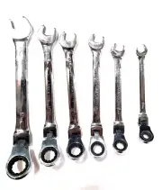 6pcs Combination Flexible Spanner Wrench Set Ring Open End Spanners 8-17mm #1311