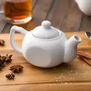 ACOPA ELEGANT WHITE DURABLE PORCELAIN TEAPOT/CREAMER 10 oz W/LID DISHWASHER SAFE