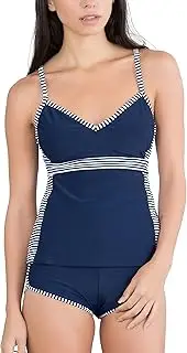 [ToBeInStyle] Women's Printed Side Panel Tankini Top & Matching Board Shorts