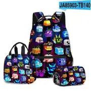 ROBLOX Game Blox Fruits Cartoon Print Primary and Secondary School Bag Cool Backpack Lunch Bag Pencil Case Three-piece Set A15