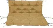 Outdoor Bench Cushions with Backrest Waterproof Swing Seat Cushions for 2 3 Seater Soft Patio Furniture Cushions for Sun Loungers Wooden Bench Pads Khaki 150 * 100 * 10cm