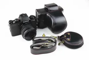 創客優品 包郵 適用富士XT100皮套 X-T100 15-45mm套機相機包攝影皮套肩帶 SY125