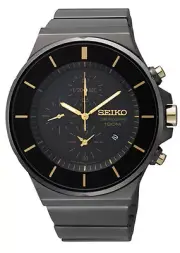 Seiko SNDD57 SNDD57P1 Mens Chronograph Watch BLACK GOLD NEW RRP $695.00