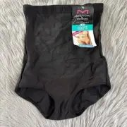 Maidenform Flexees Shapewear Womens Size Small Black High Waist Brief Ultra Firm