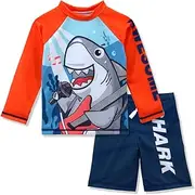 [CARMEISON] Kids Short Sleeve Sunsuit Swimwear Boys Two Piece Rash-Guard-Sets Dinosaur Pattern