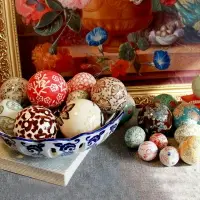 在飛比找樂天市場購物網優惠-陶瓷裝飾擺件 陶瓷浮球 五彩斑斕 陶瓷裝飾擺件