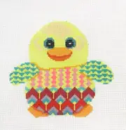Pajamas and Chocolate Patt Rubber Duckie Handpainted Needlepoint Canvas