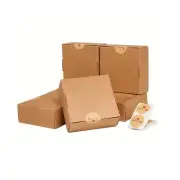 3.34" x 3.34" x 1.37" Kraft Paper Box Folding Box Square Jewelry Craft Gift Box