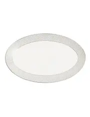 [Wedgwood] Gio Platinum Oval Platter 33cm in White/Platinum