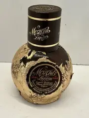 Vintage Mini Mozart Liqueur Bottle Empty Gold Foil 50 mL