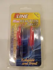 P-Line Reaction Squid Trout & Kokanee Hoochies 2pk Trolling Squid Skirts w/ Hook