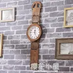 北歐復古鐘錶手錶式掛鐘客廳家用時尚臥室簡約純實木個性時鐘創意