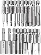20 Pcs Magnetic Hex Head Allen Wrench Drill Bit Set, 1/4 Inch Hex Shank Hex Head Screwdriver Bit Set Quick Release Electric Screwdriver Bits, 60mm Length (10Pcs Metric & 10Pcs SAE)