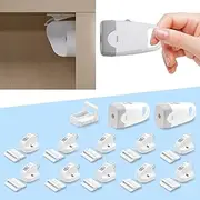Mydhall Child Magnetic Cabinet Locks (10 and 2 Keys) -Baby Proofing Latch with Lighting Function, Fit Most Cabinets Drawers B01
