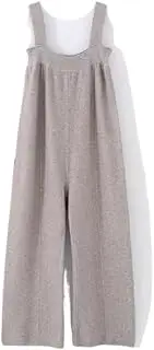 [YiKeGuiHuaShu] Retro Suspender Knitted Jumpsuit Women's Autumn Winter Straight Wide-Leg Pants Slimming Harem Trousers