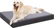 MIHIKK Waterproof Dog Bed Medium Size Dog Orthopedic Dog Beds for Crate with Removable Washable Cover Egg-Crate Foam Pet Pad Mat with Anti-Slip Bottom, 35x22 Inch, Grey