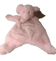 K. Luxe Kelly Toy Pink Elephant Flattie Security Blanket Plush Lovey Crinkle “16