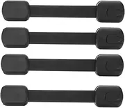 Angoily 4pcs Drawer Lock Proofing Drawers Stoppers Appliance Safety Drill Products Indoor Padlock Strap Key Latch Furniture Sliders Outlet Cabinet Locks Window 3m Black