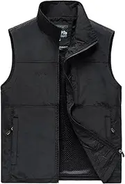[AKTQL88] Men's Gilet Multi-Pocket Sleeveless Jacket Outdoor Casual Fishing Photography Vest Breathable Travel Gilet